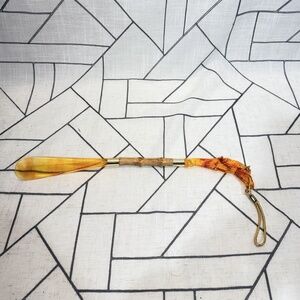 Vintage Horse Head Shoe Horn Bamboo Handle 15